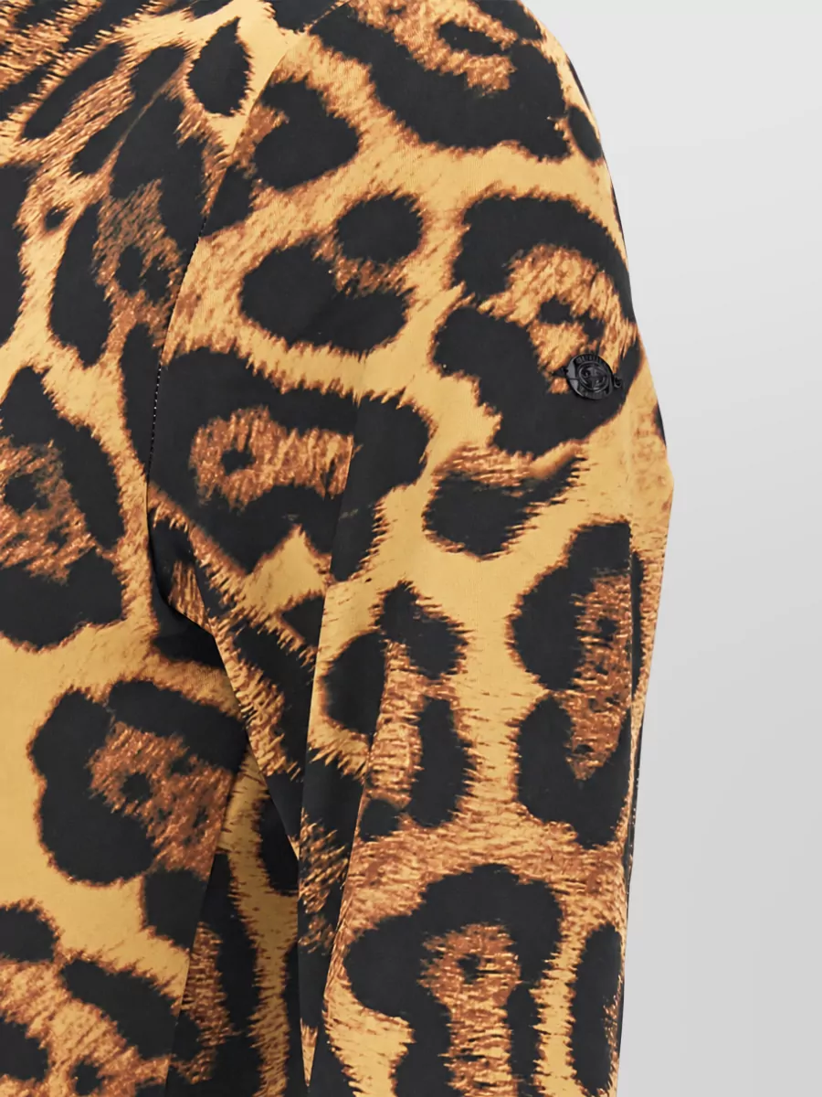 Goldbergh Jaguar-Print High-Neck Long-Sleeve Bodysuit