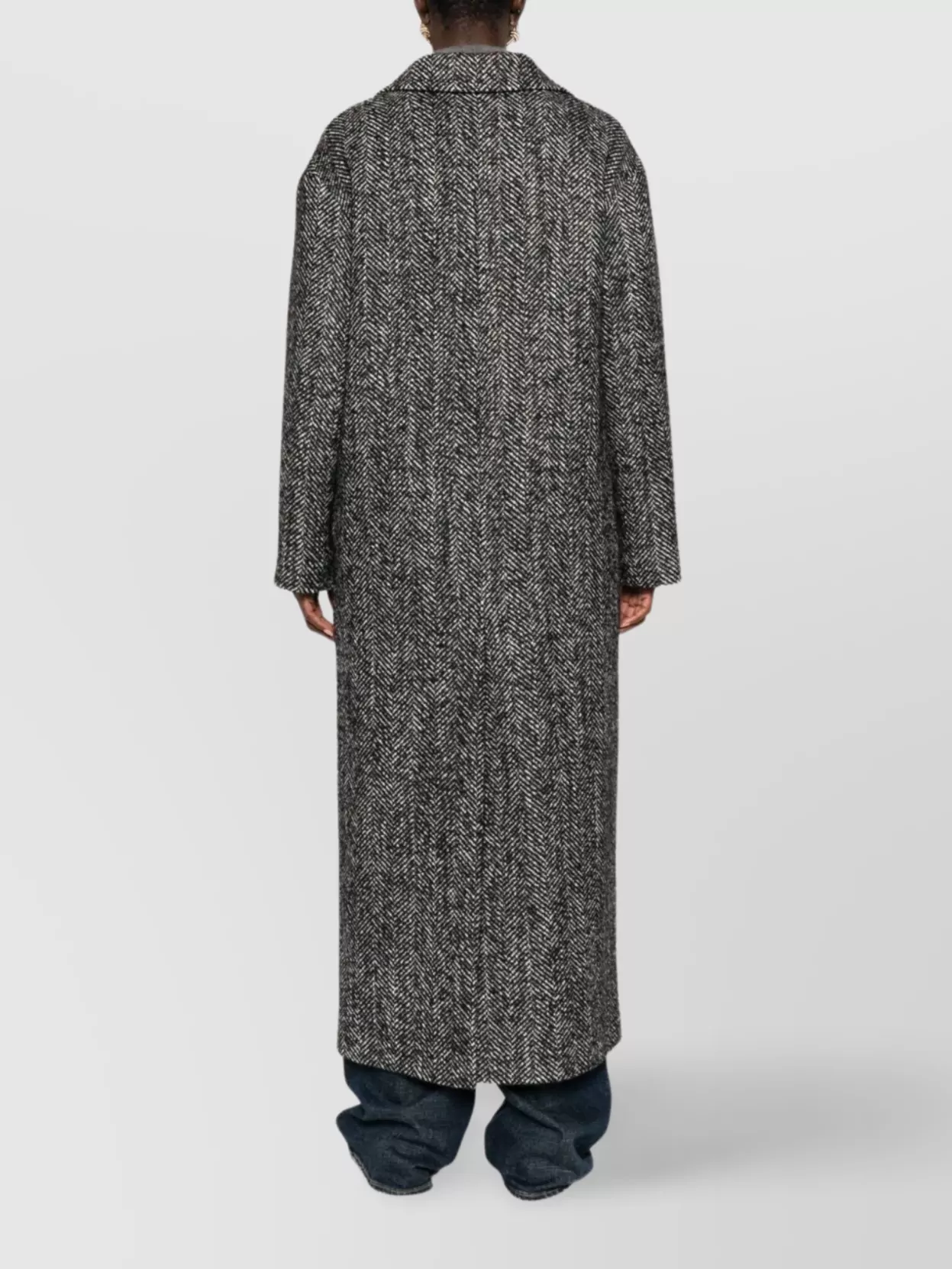 Tagliatore Long Single-Breasted Wool Blend Coat