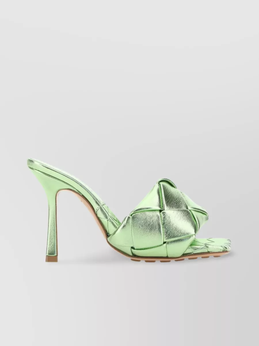 Shop Bottega Veneta Nappa Leather Sandals With Squared Toe And Braided Design In Pastel