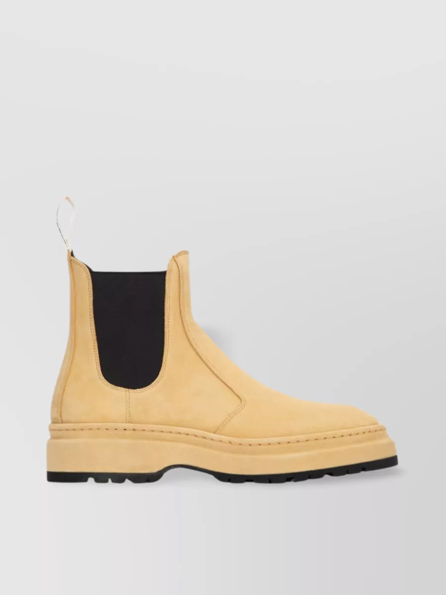 Shop Jacquemus Chunky Sole Elastic Side Boots In Brown