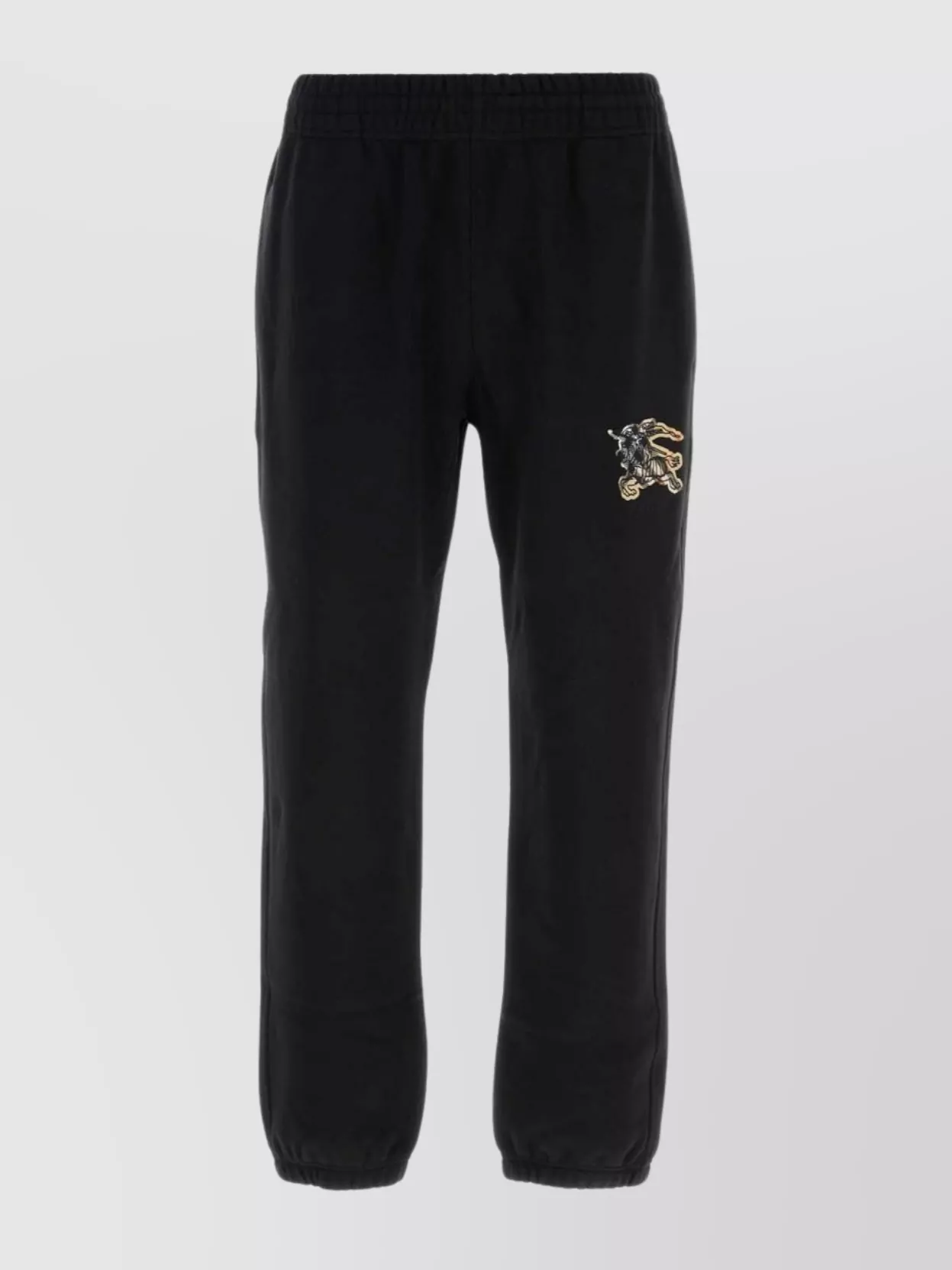Burberry Cotton Joggers Featuring Embroidered Detail In Black