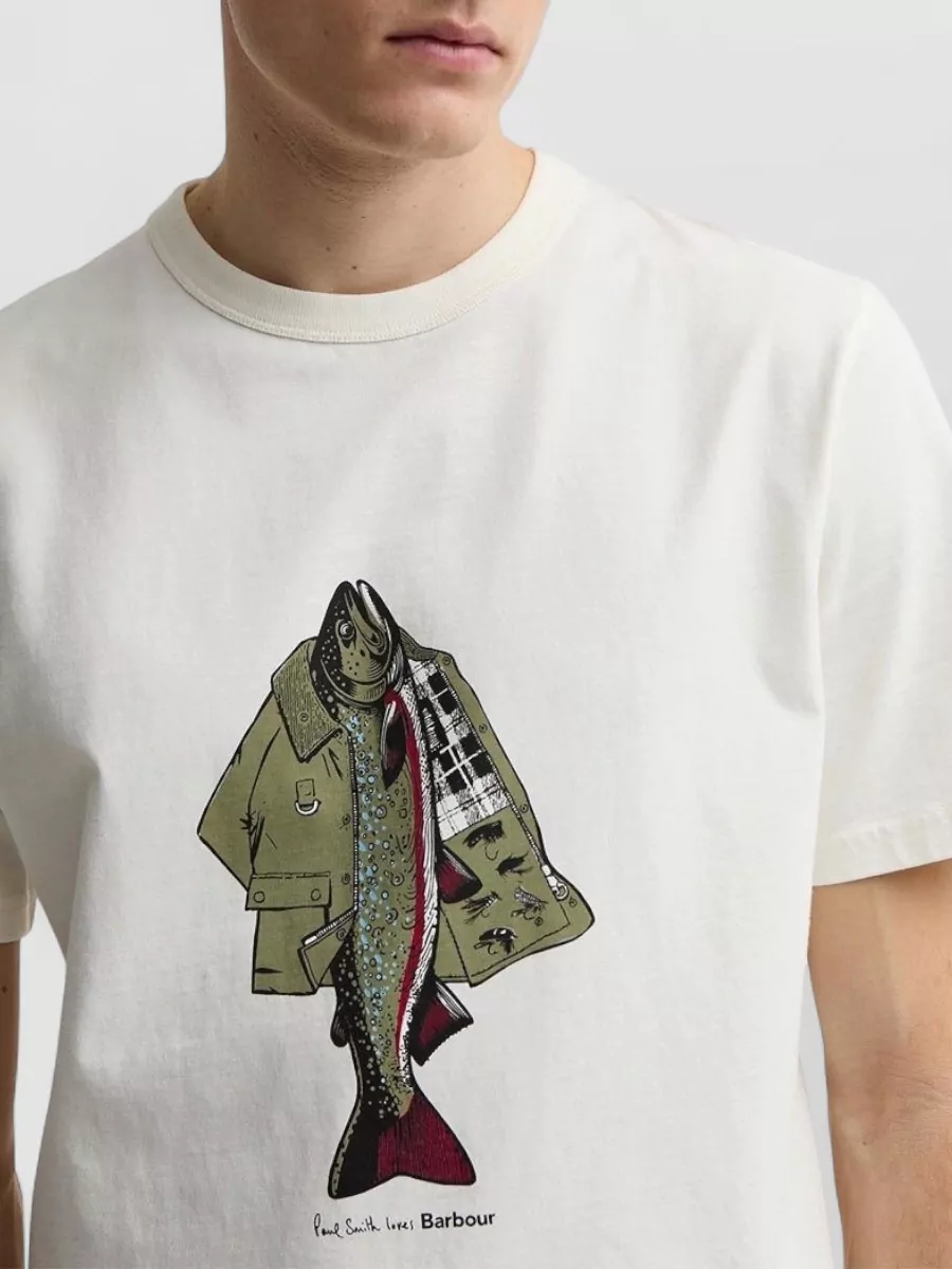 Barbour Cotton Fishing Print Short Sleeve T-Shirt