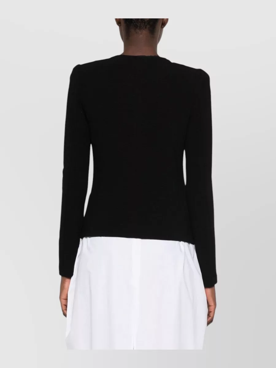 Emporio Armani Fine-Knit Fitted Zip-Up Cardigan