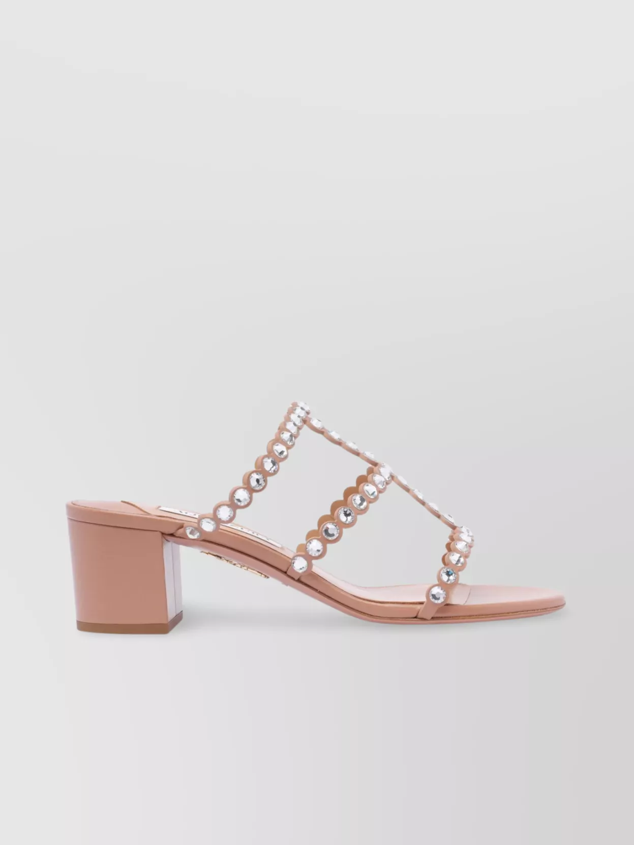 Aquazzura Crystal Embellished Block Heel Sandals