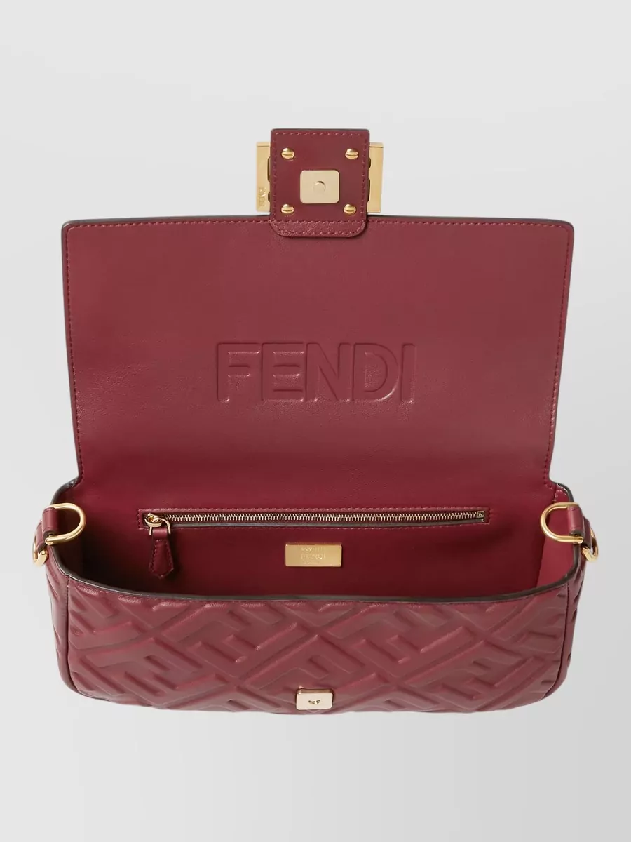 Fendi Mykonos Baguette Shoulder Bag Gold Hardware