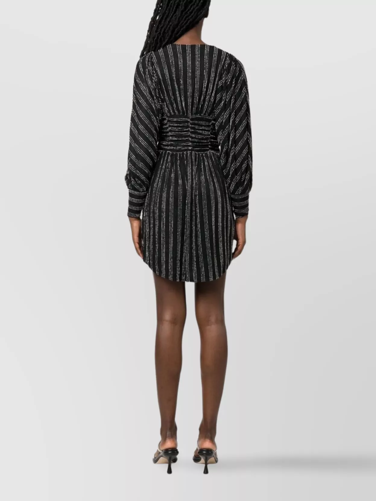 Iro Short Dress With Metallic Ribbed Stripes