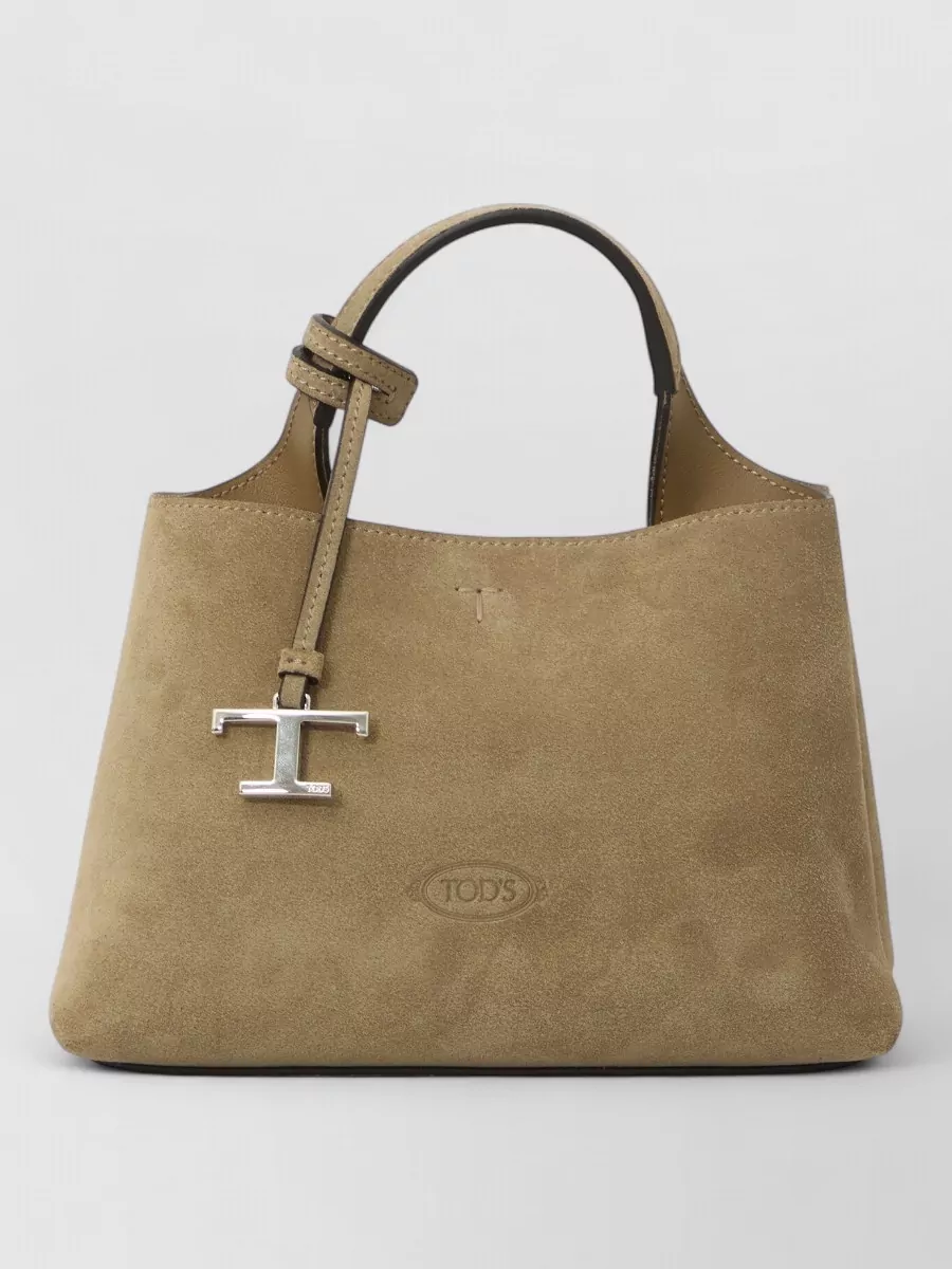 Tod's t timeless micro suede leather shoulder bag