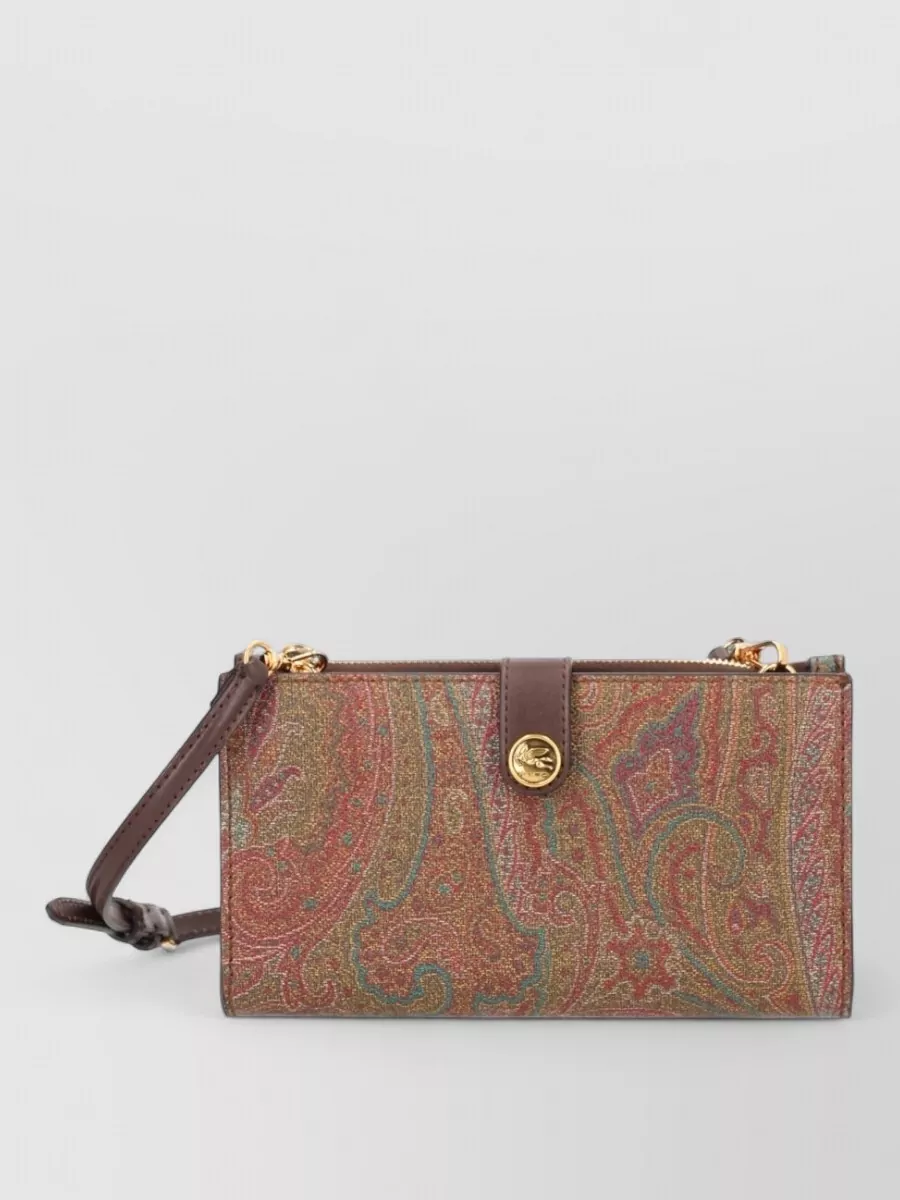 Etro Shoulder Bag Paisley Pattern Gold Tone Hardware