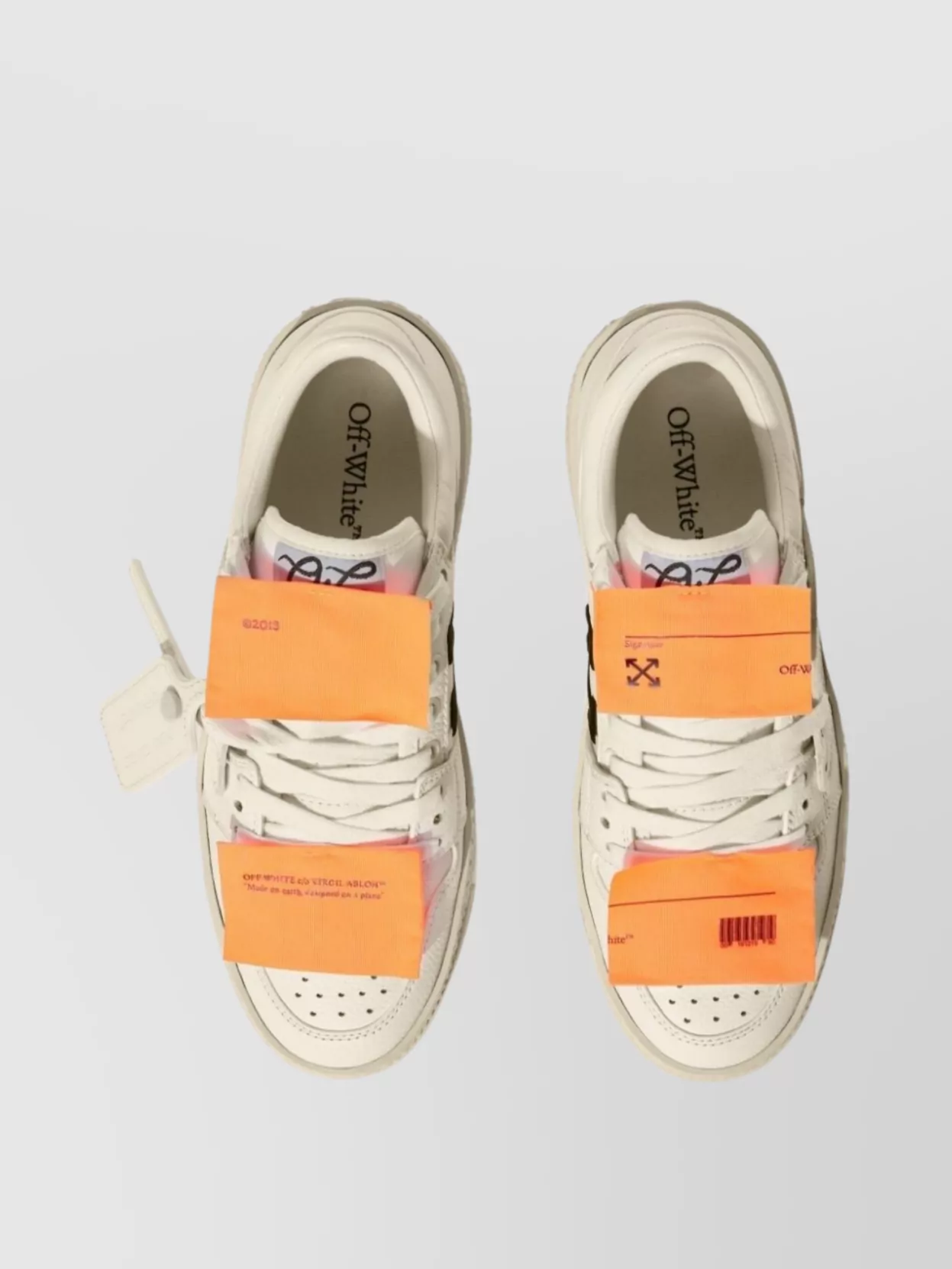 Off-white Low-top Off-court Sneakers With Zip-tie Detail In Neutral