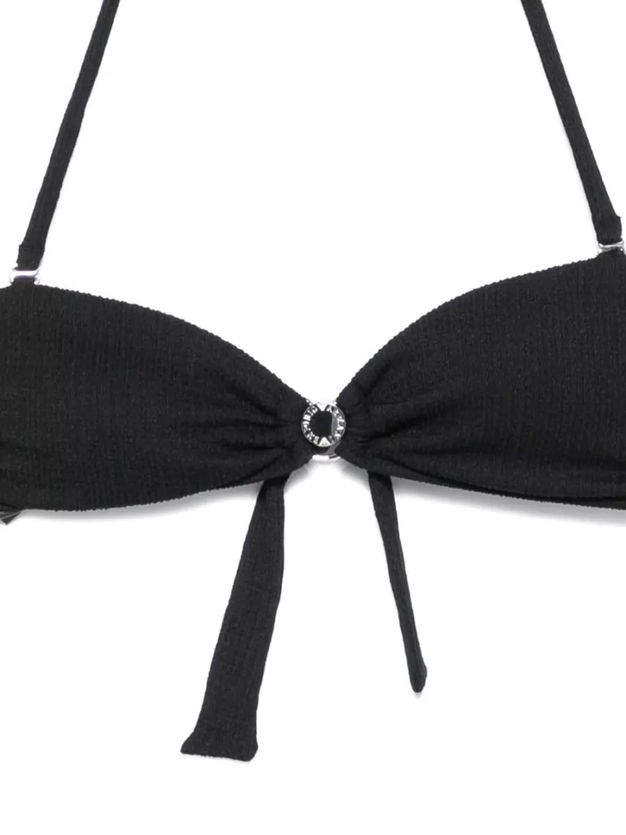 Emporio Armani Crinkled Halterneck Tie-Front Bikini