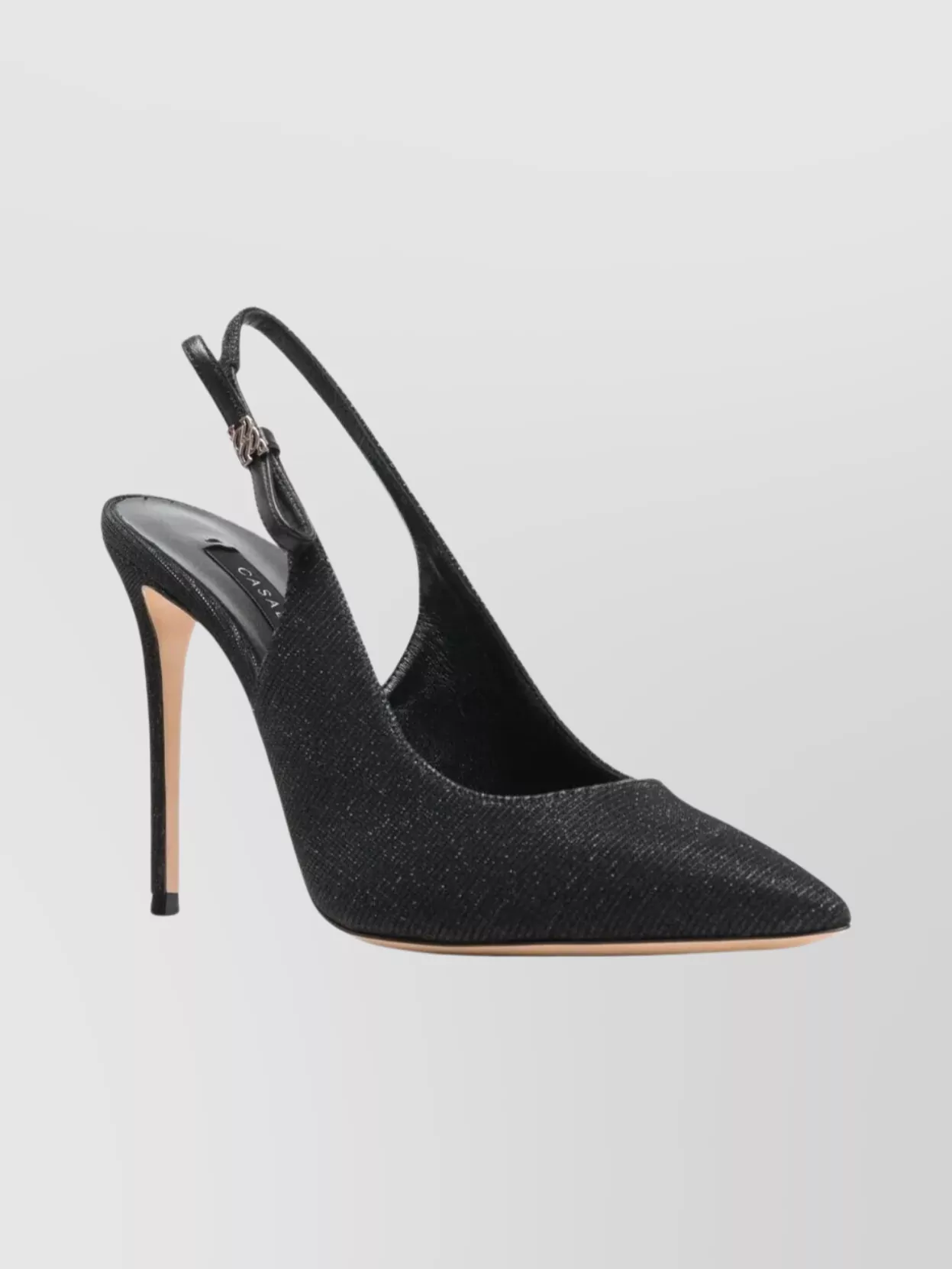Casadei Chanel Triniton Slingback Pointed Toe Pumps In Black