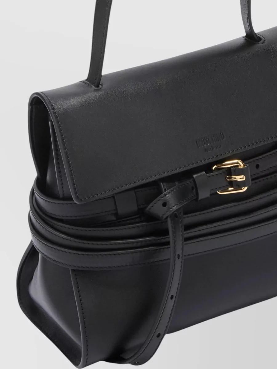 Moschino Leather Buckle Shoulder Bag