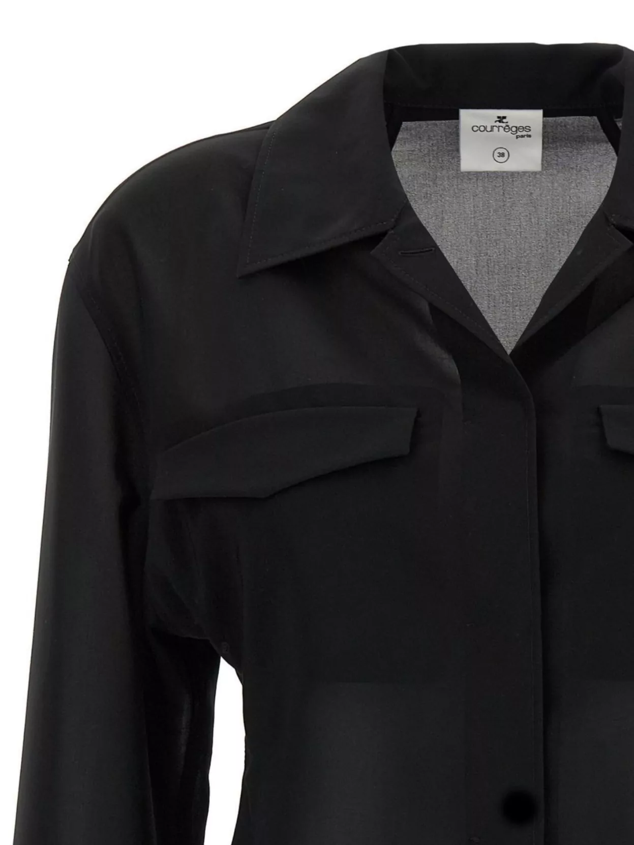 Courrèges Double Pocket Collared Shirt With Cuffed Sleeves