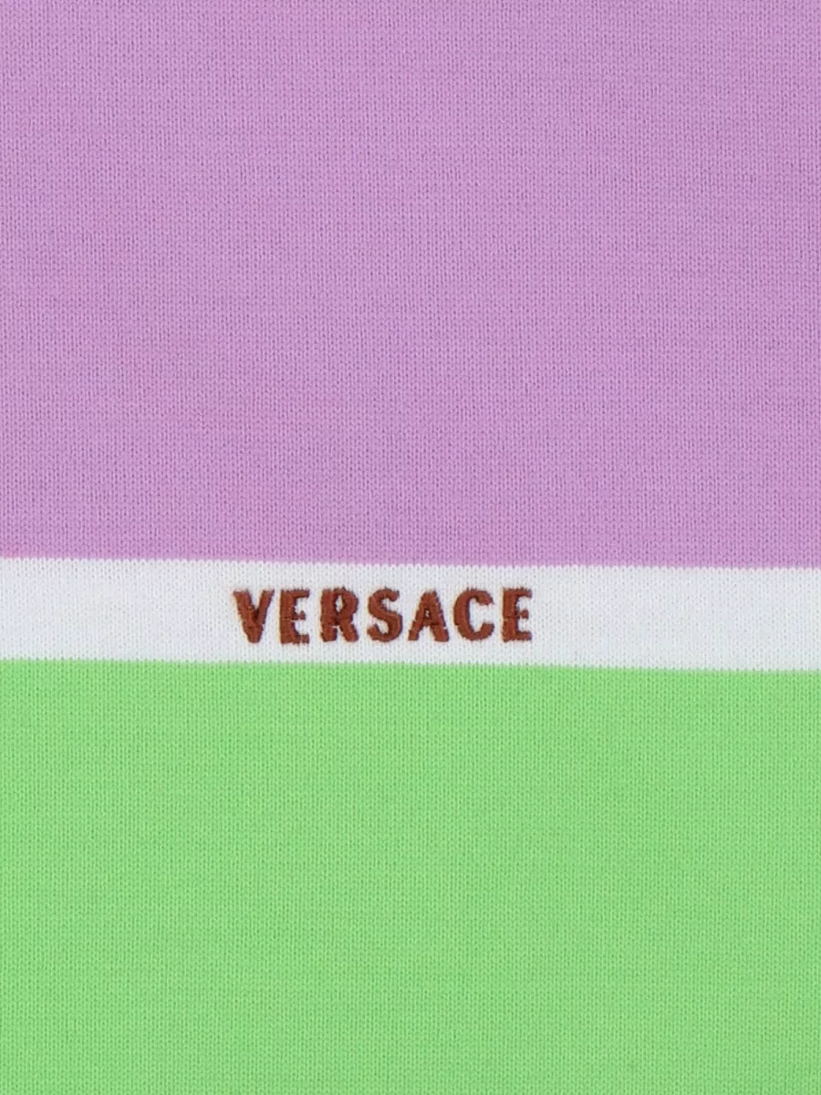 Versace Striped Long-Sleeve Mini Dress