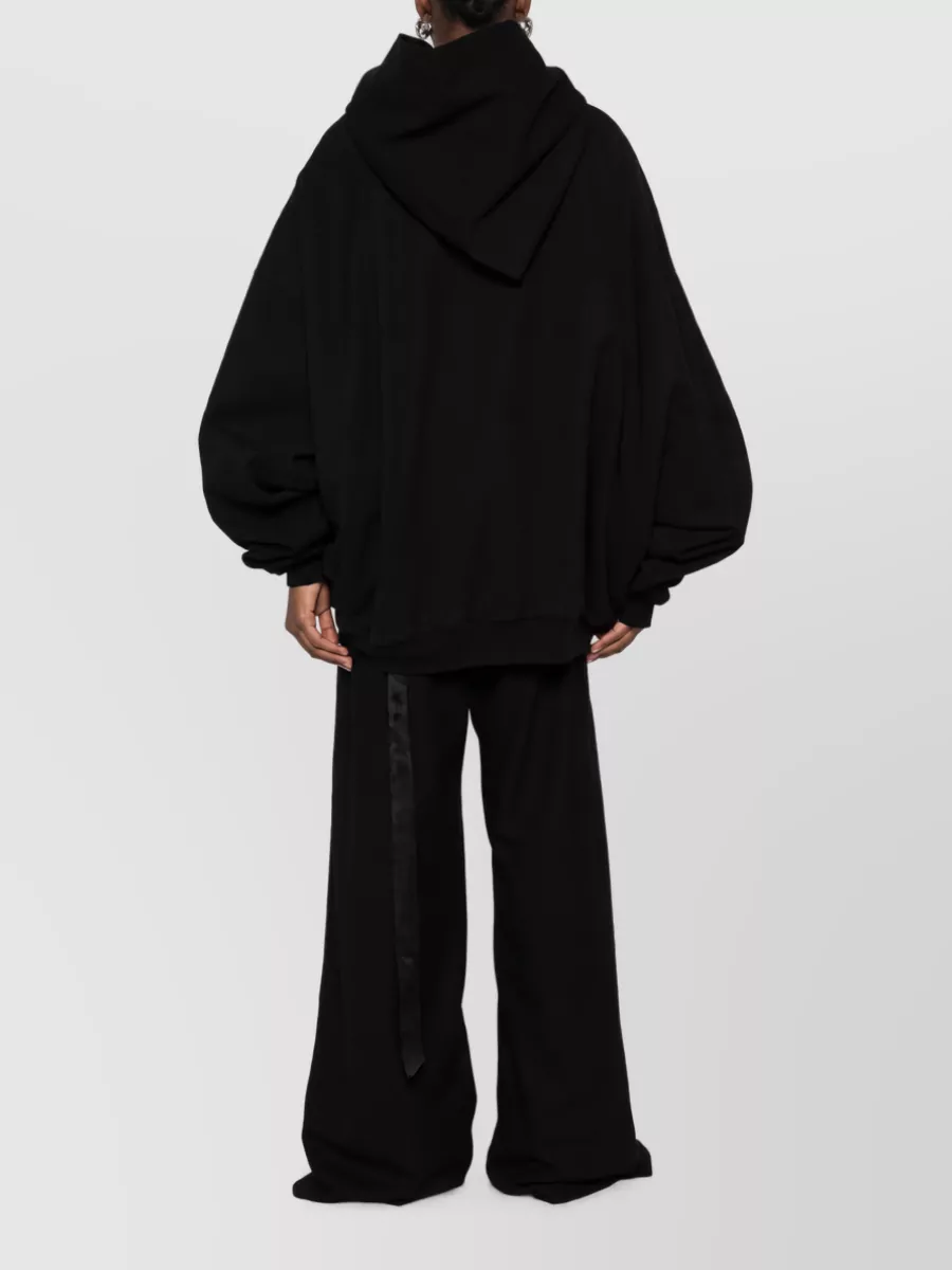 Rick Owens Drkshdw Cotton Oversized Hooded Asymmetric Zip Jacket