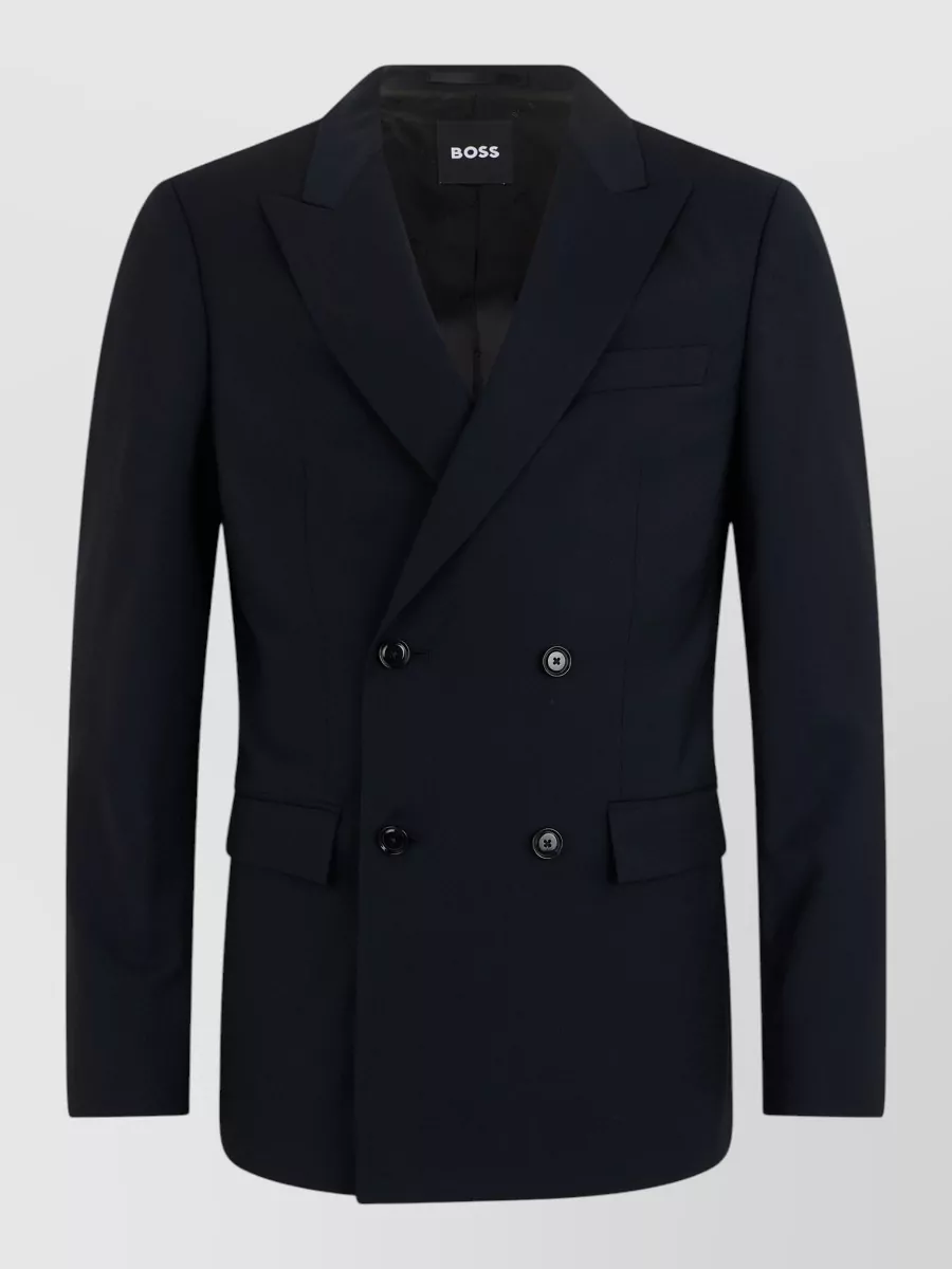 Boss Virgin wool double-breasted tuxedo jacket