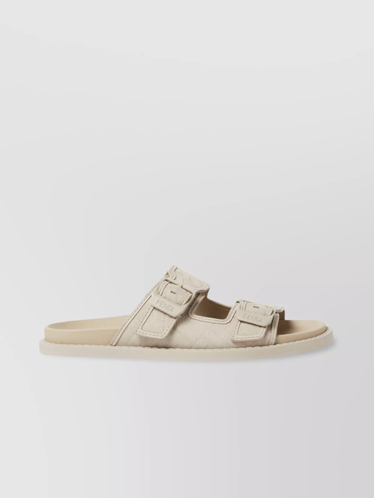 Fendi Feel Open Toe Buckle Flat Sandal