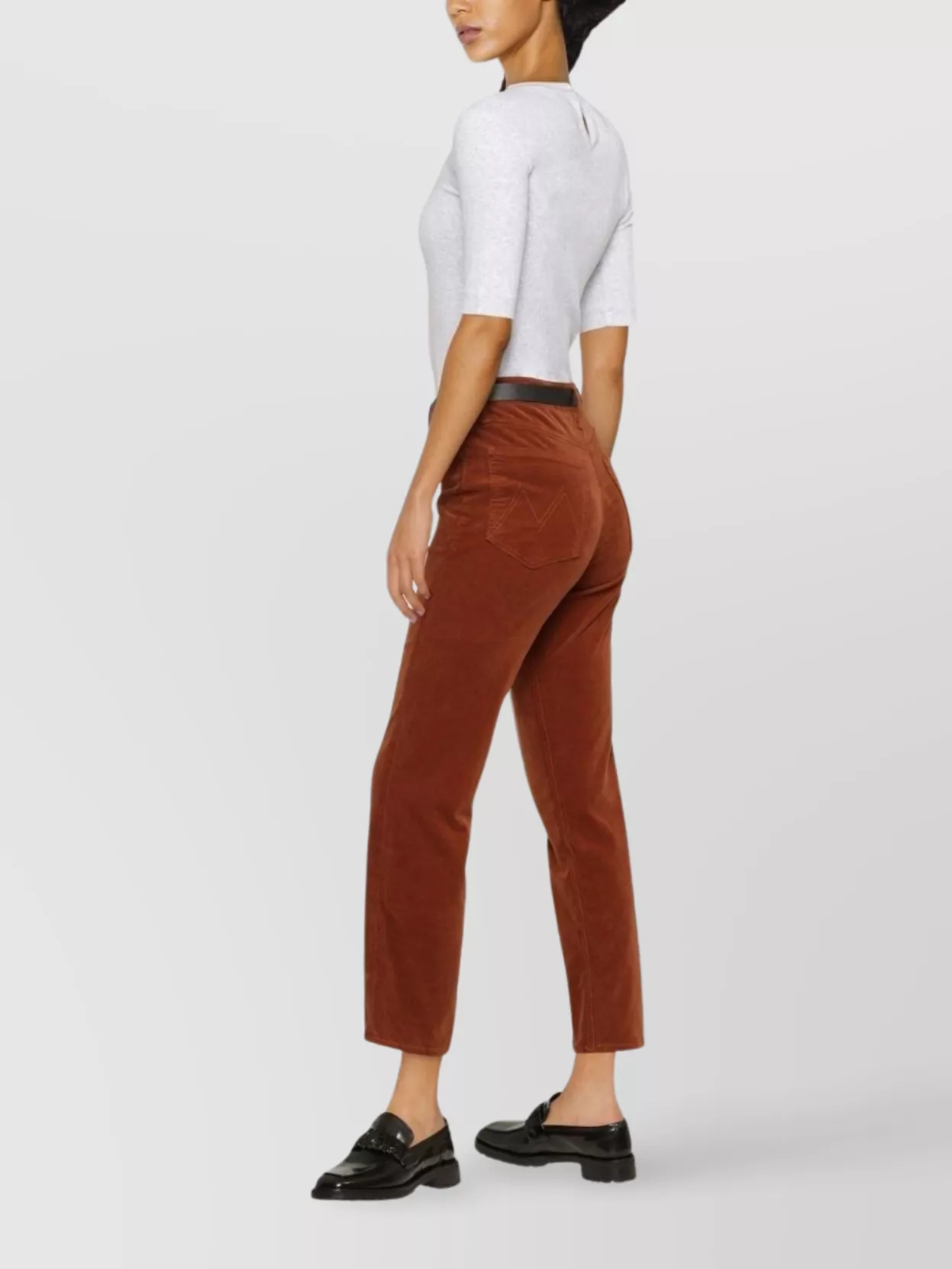 Brunello Cucinelli Ribbed Cotton T-Shirt Keyhole Back