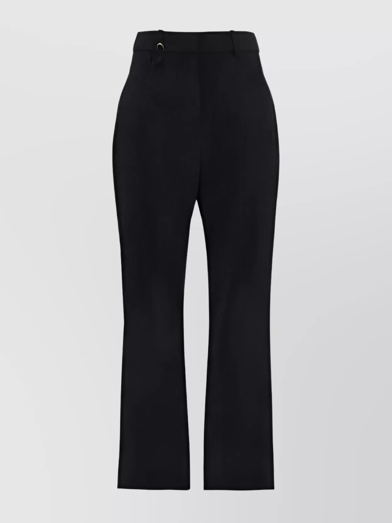Jacquemus Sage Wool Trousers With Metal Ring Detail In Black