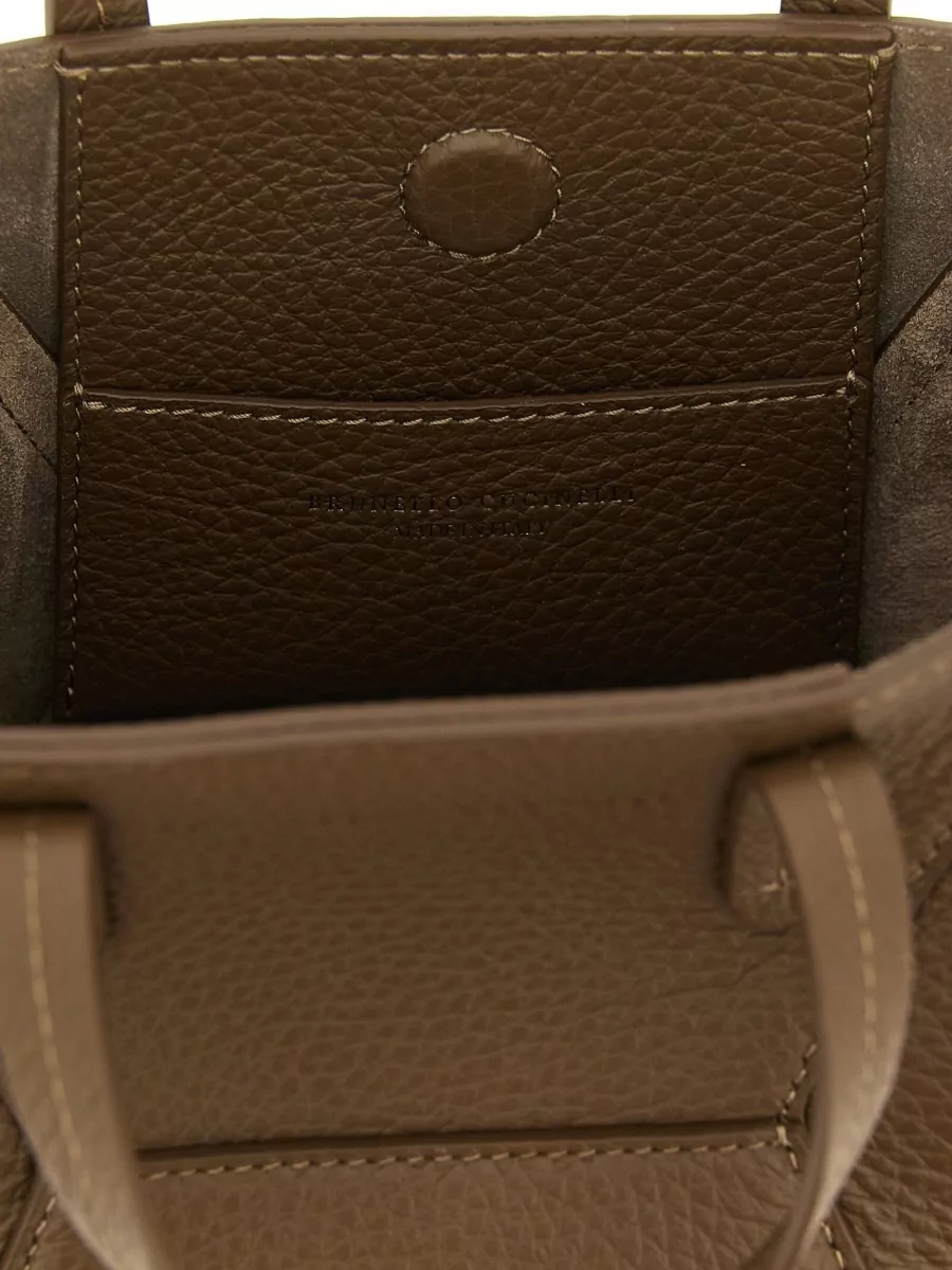 Brunello Cucinelli Mini Hammered Leather Handbag