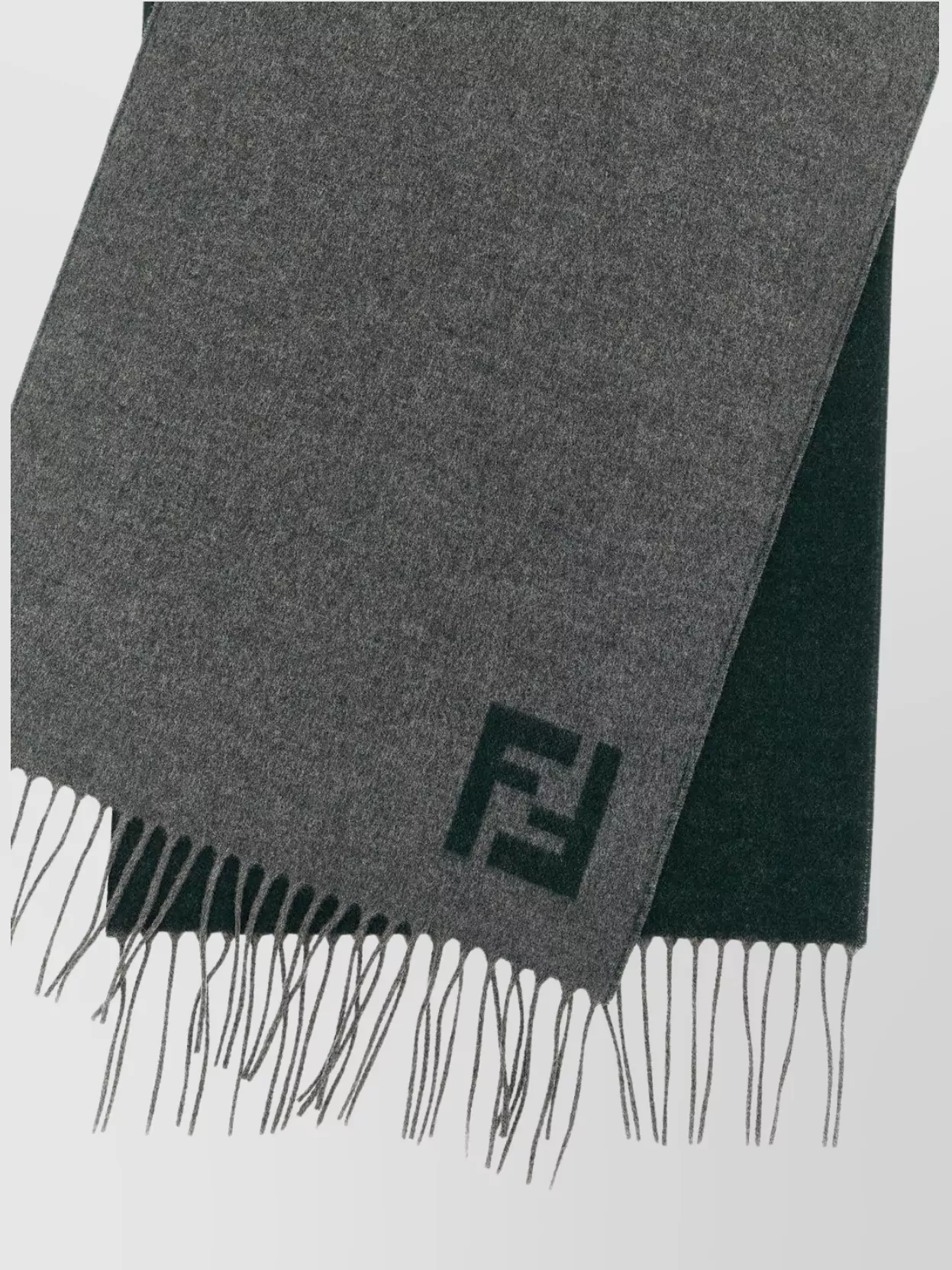 Fendi Reversible Scarf With Fringe And Two-Tone Design