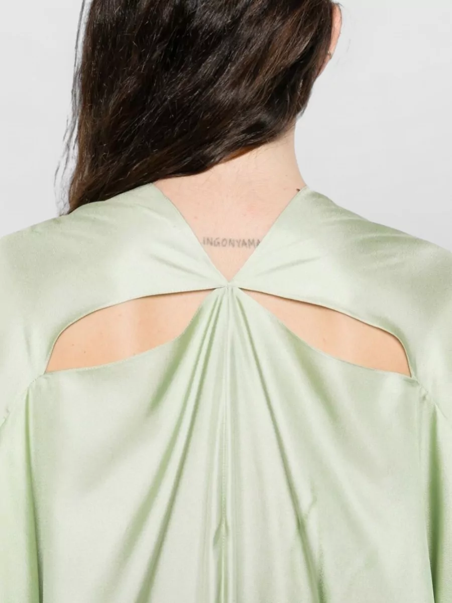 Roberto Cavalli Knee Length Dress Draped Floral V Neck