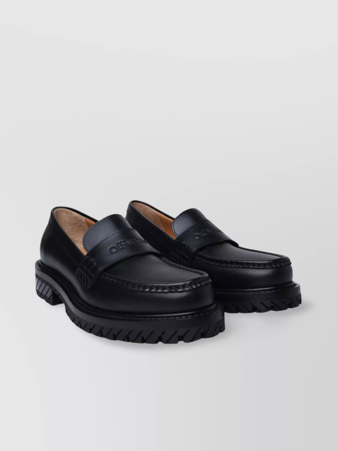 Off-white Chunky Sole Loafers With Penny Keeper Strap