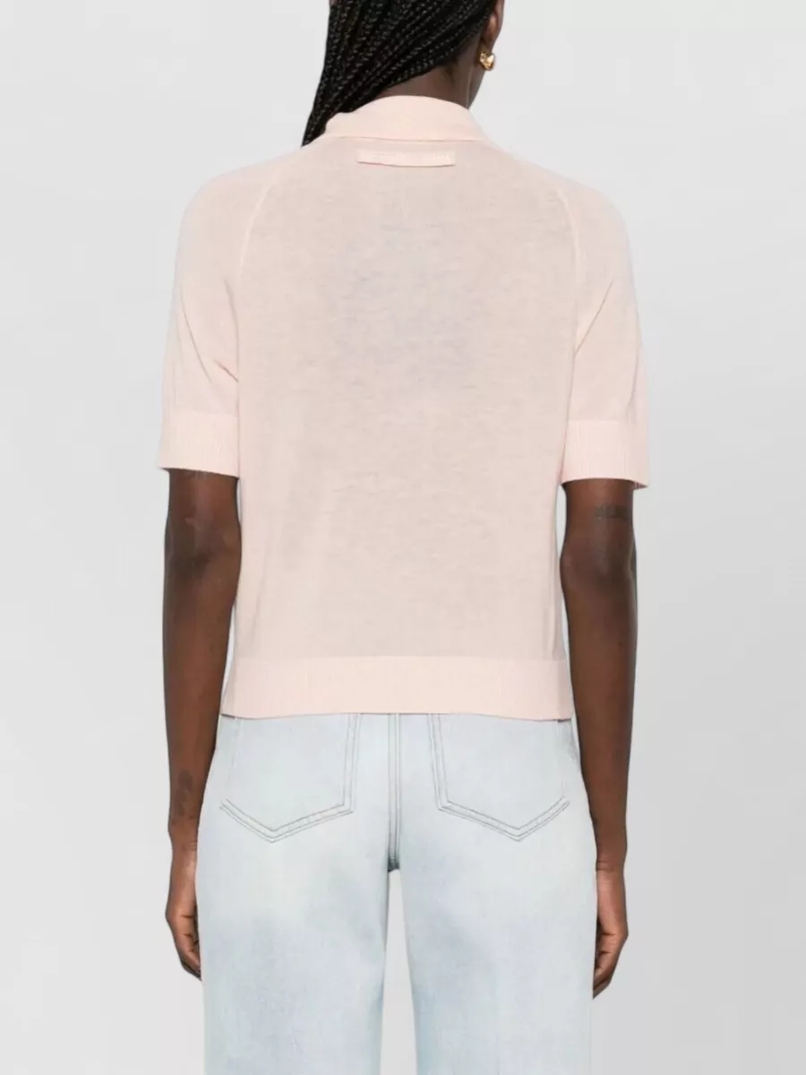 Victoria Beckham Fine-Knit Wool Polo Top