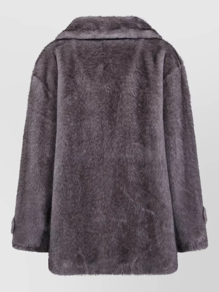 Drhope Faux Fur Coat Eko Mi4 Mocha Mousse In Blue