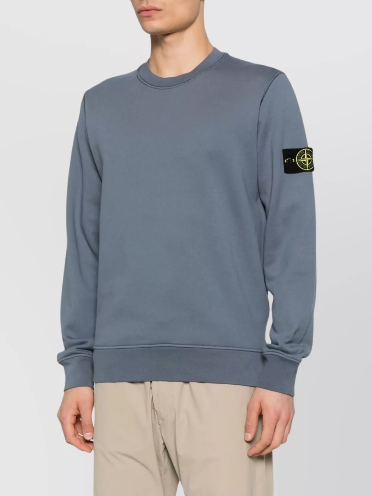 Stone Island Crew Neck Long Sleeves Cuffs And Hem