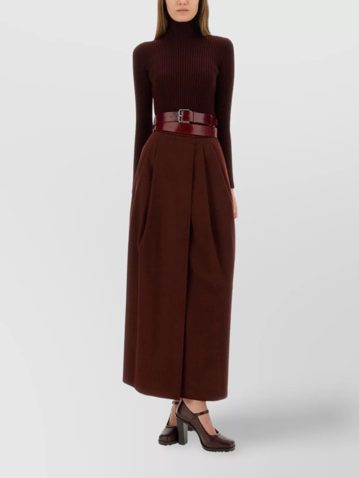 Max Mara Slim Fit Ribbed Turtleneck Knit Sweater