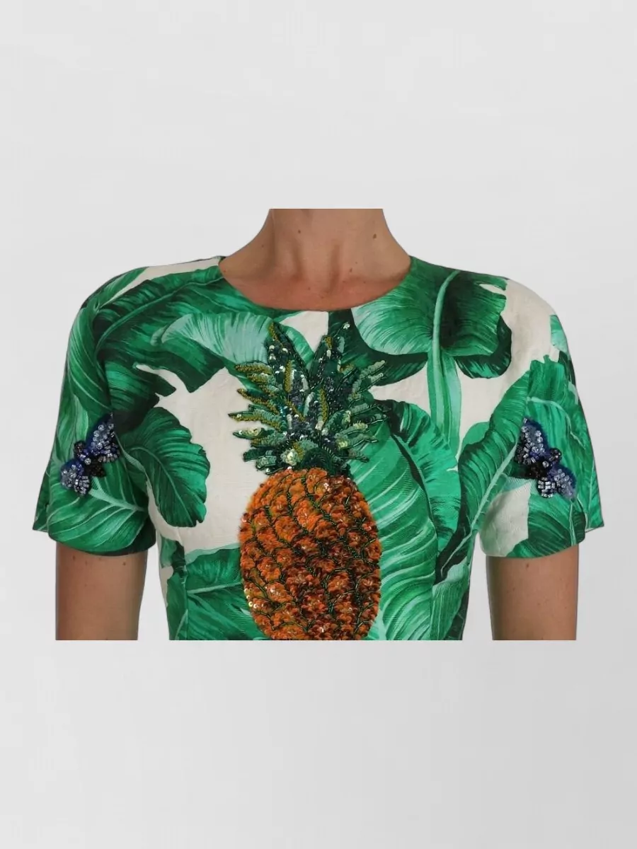 Dolce&Gabbana Printed Crystal-Embellished Mini Dress