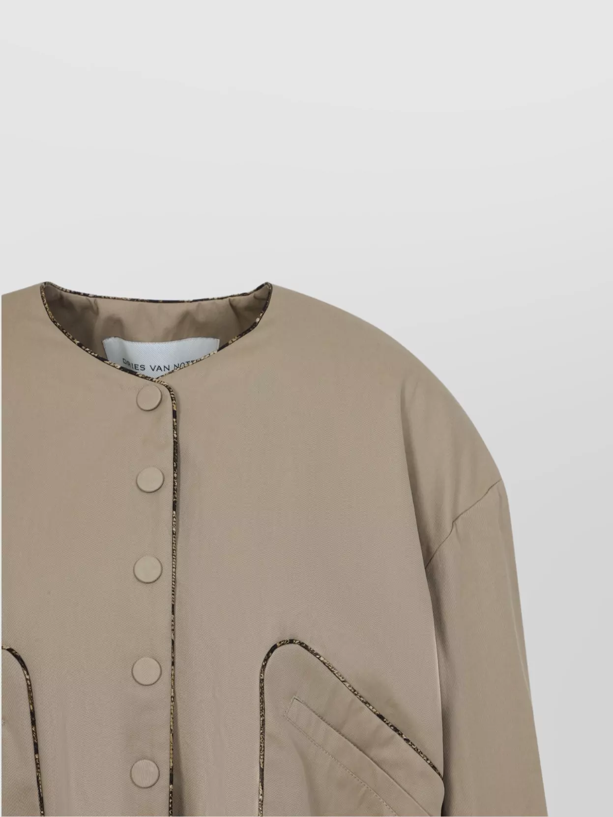 Dries Van Noten Beige Vadon Cotton Bomber Jacket