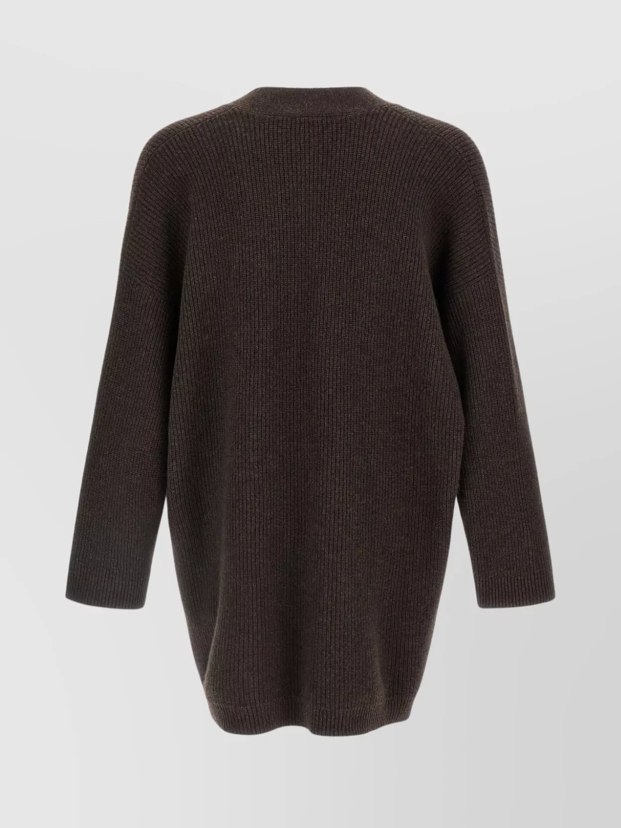 Brunello Cucinelli Longline Cashmere Cardigan Featuring Pockets In Brown