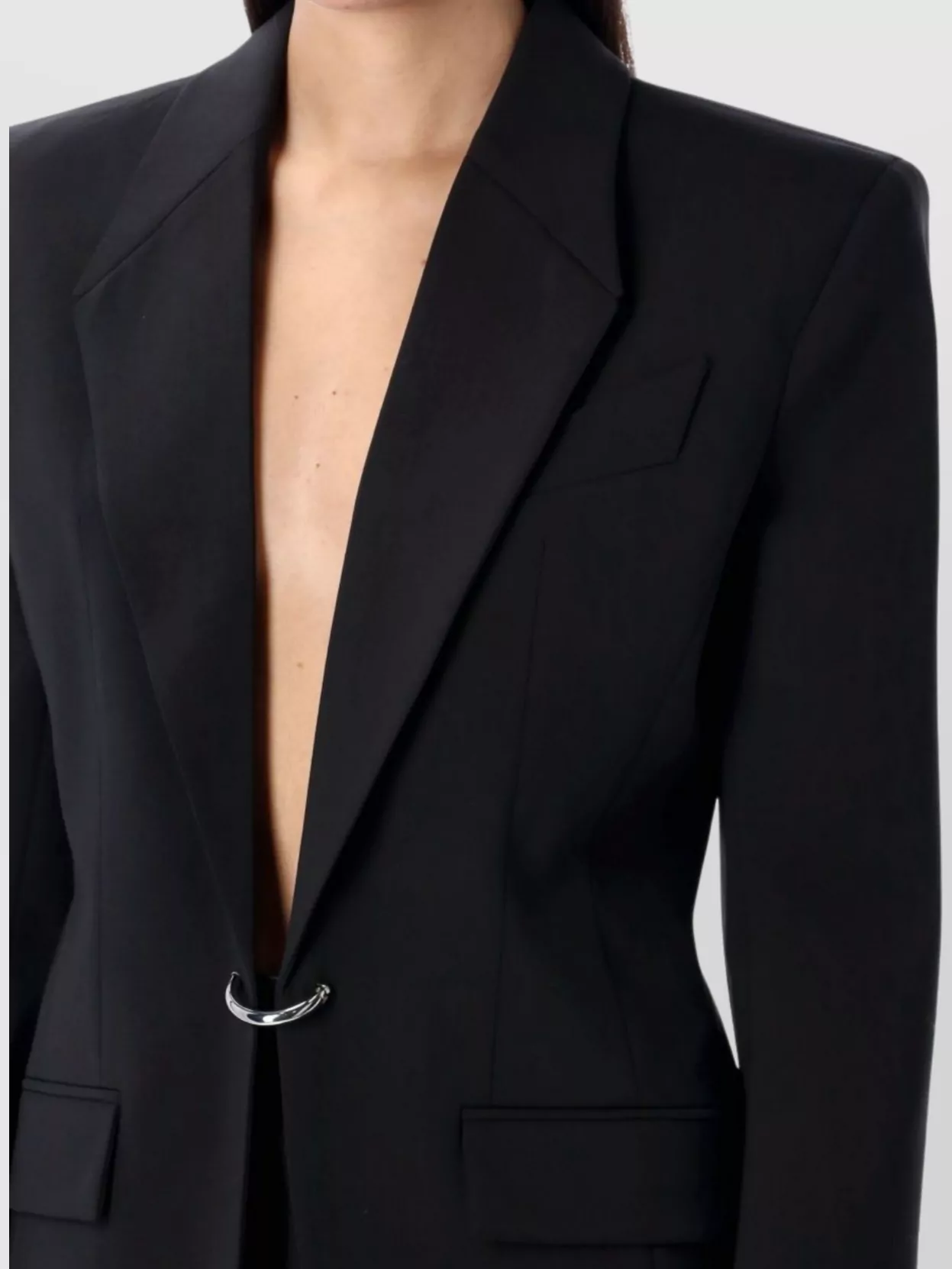 Mugler Pierced Wool Tailored Jacket
