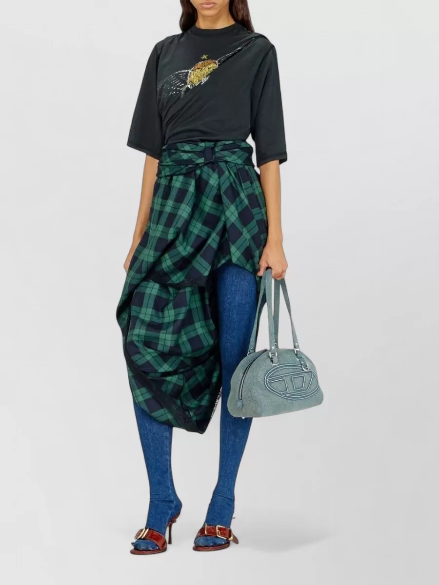 Diesel Cotton Draped Printed T-Shirt
