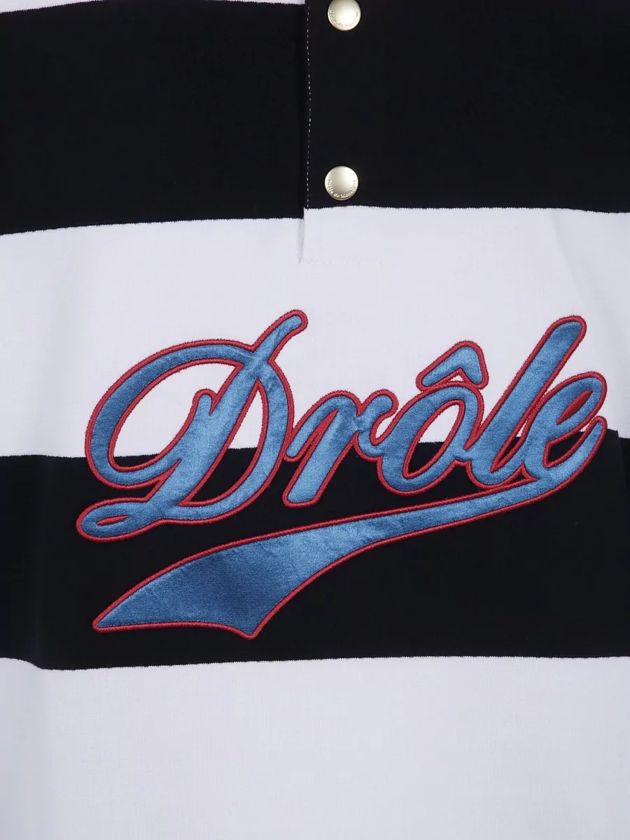 Drôle De Monsieur Striped Cotton Polo Shirt