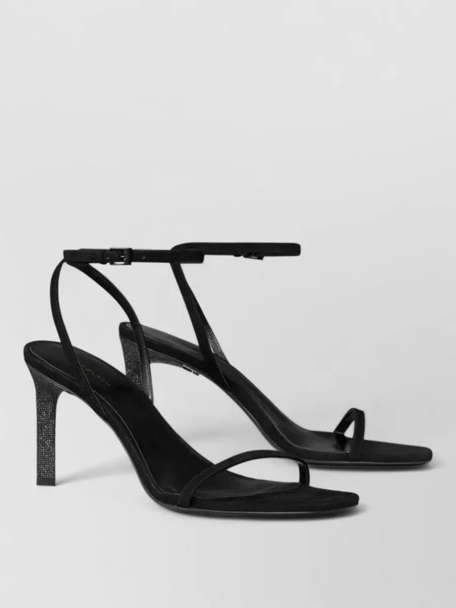 Tory Burch Sparkling Open Toe 90mm Heel Sandal In Black