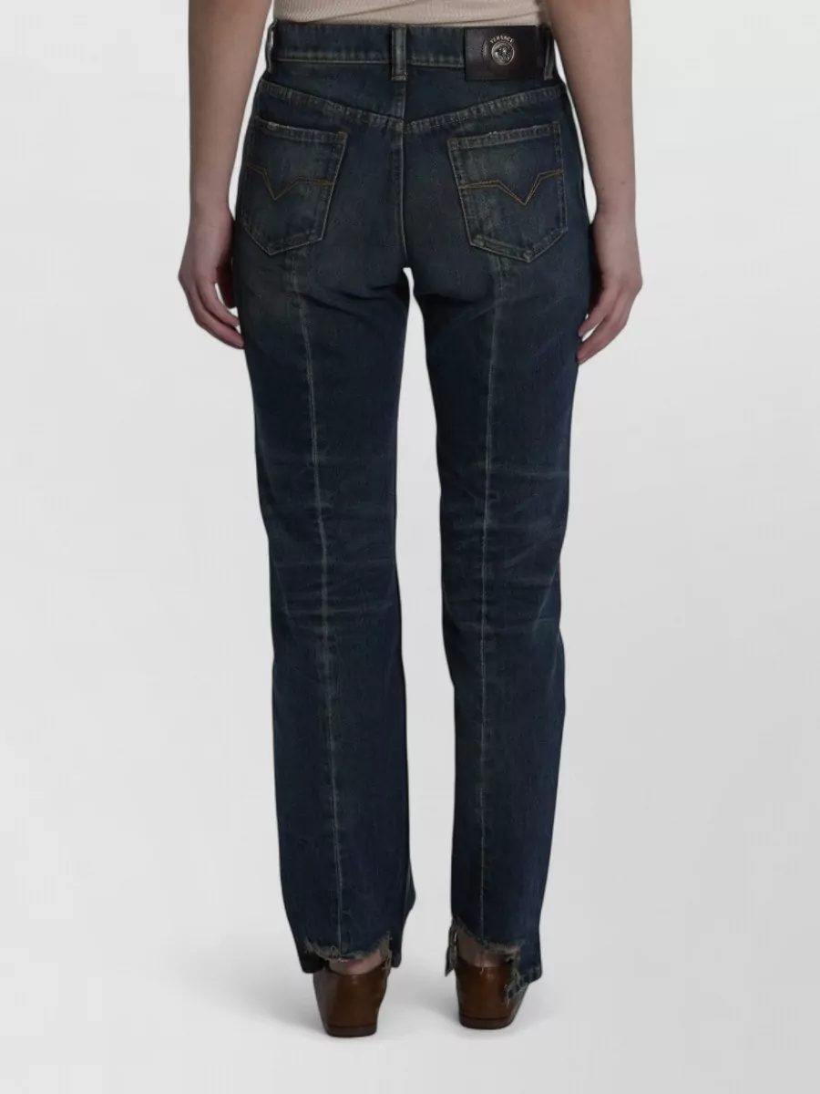 Versace Denim Mid-Rise Straight-Leg Jeans