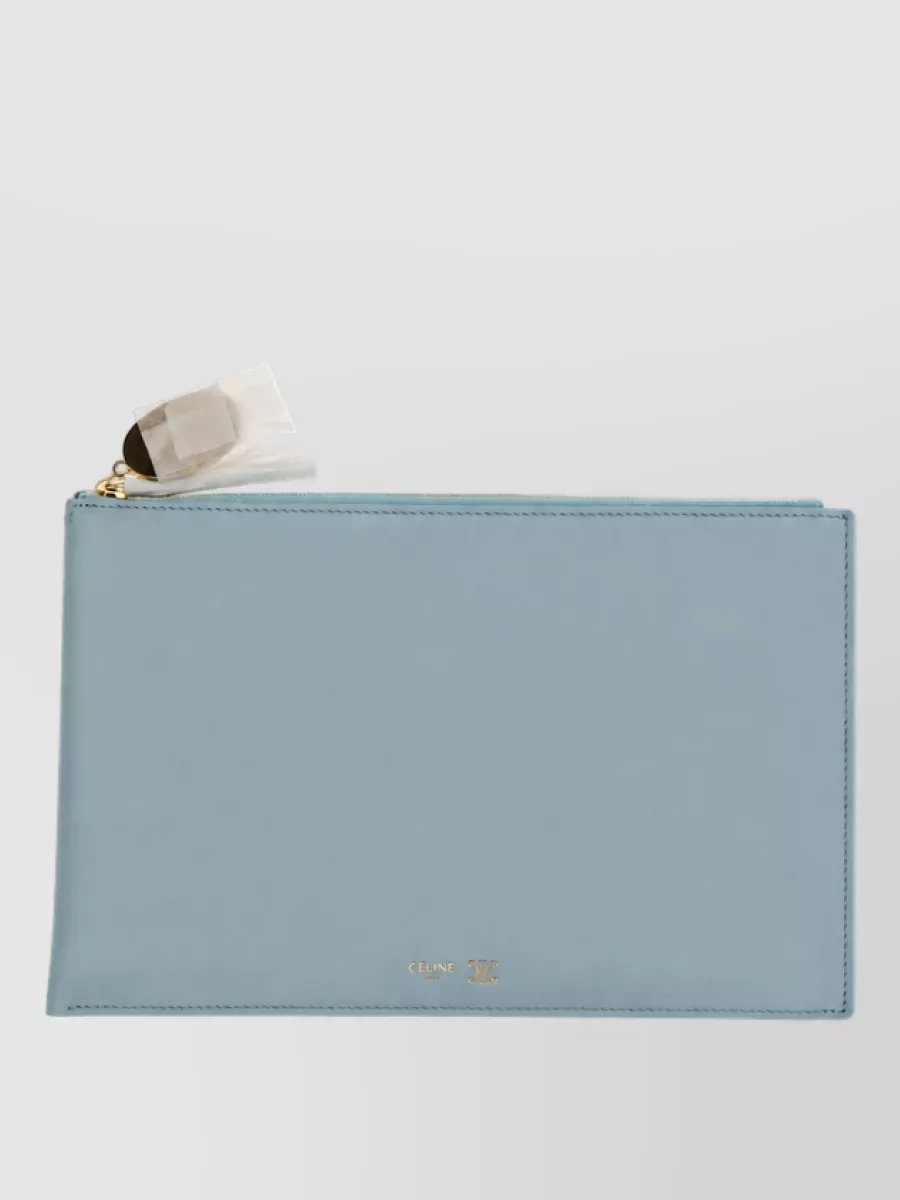 Celine lamb leather duo pouch purse