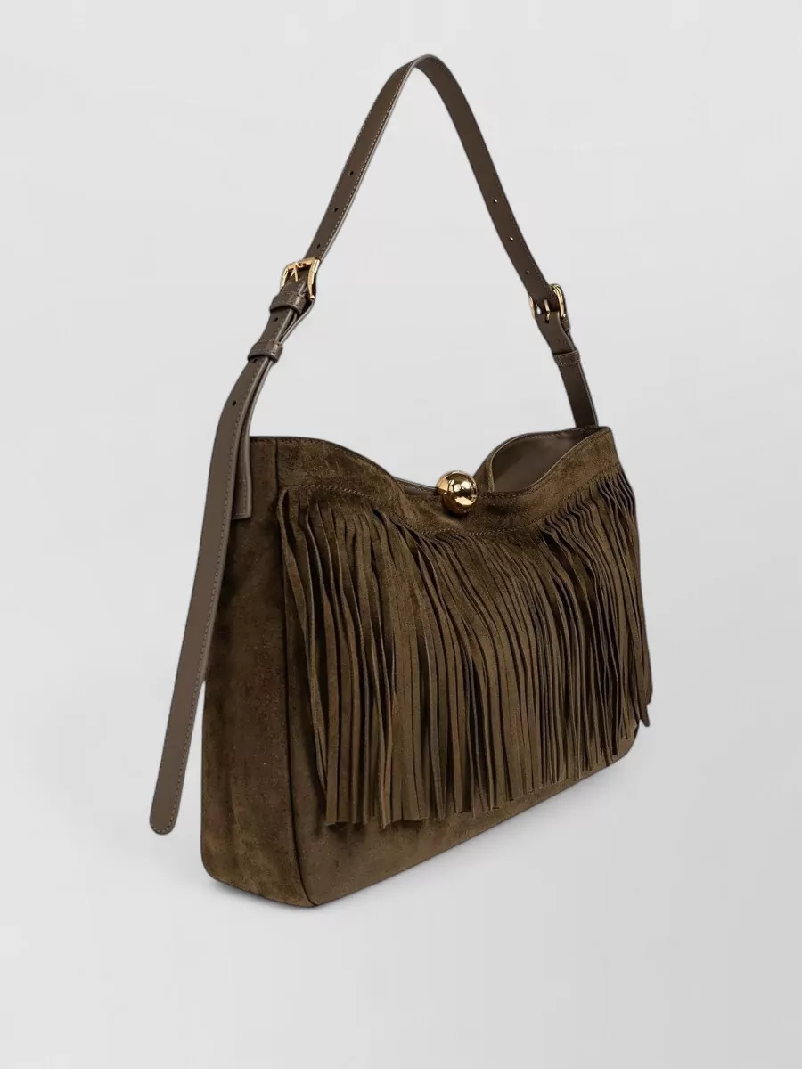 Furla Na Leather Fringed Shoulder Bag