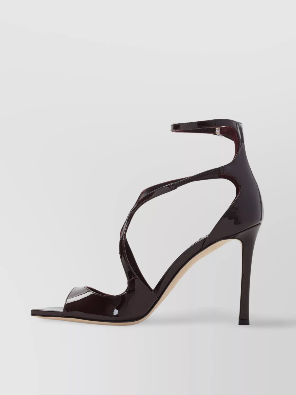 Jimmy Choo Strappy Patent Leather Sandals With 95Mm Heels