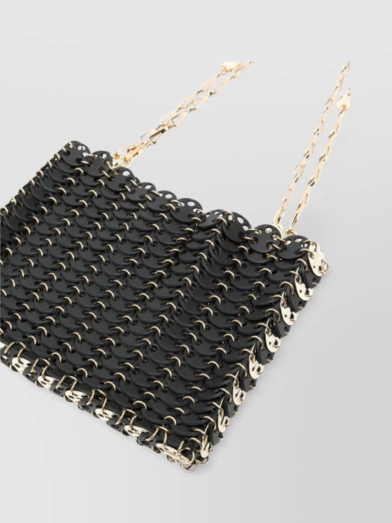 RABANNE MAIN BAG WITH CHAIN STRAP AND SCALLOPED EDGES