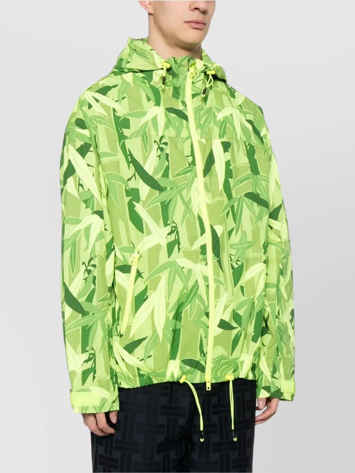 Kenzo Printed Hooded Blazer Drawstring Elements