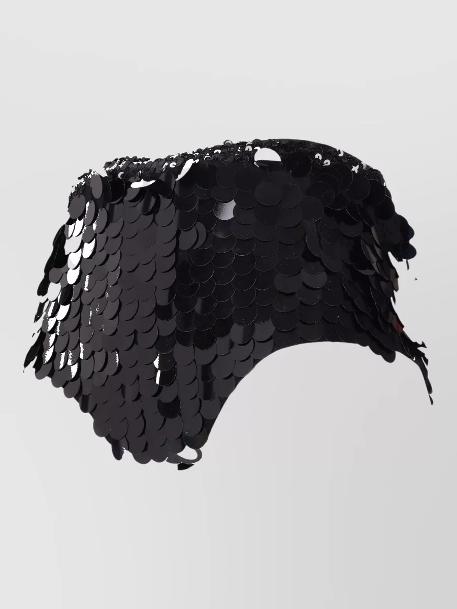 Parosh Elastic Waistband Shorts Featuring Sequin Embellishments