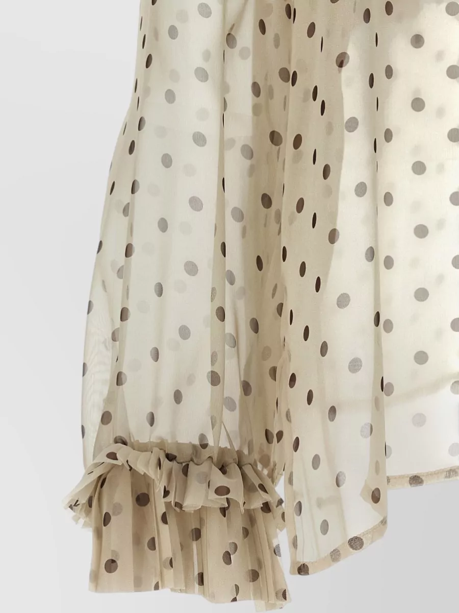 P.a.r.o.s.h. Pleated Polka-Dot Ruffled Blouse