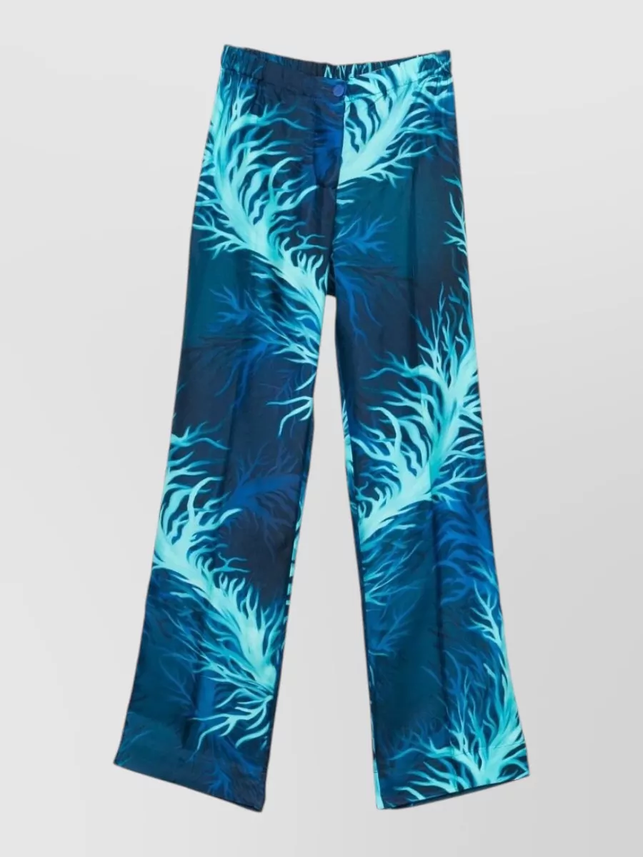 F.r.s For Restless Sleepers Silk Printed Wide-Leg Trousers