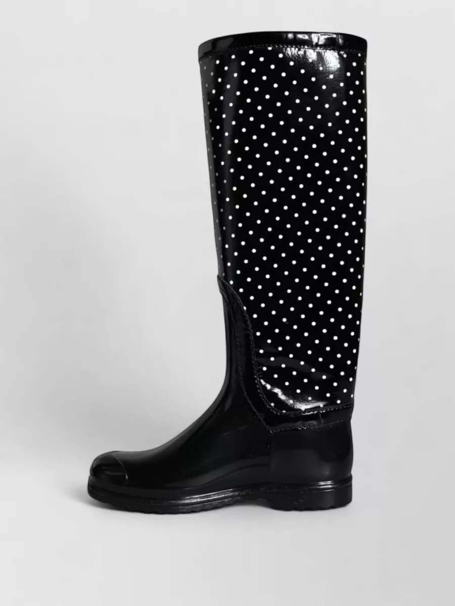 Dolce&Gabbana Polka Dot Rubber Knee-High Rain Boots