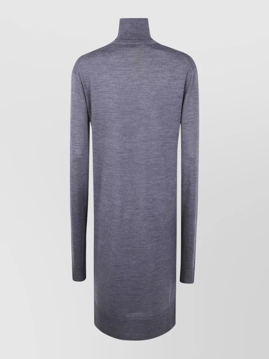 Totême Wool Silk Turtleneck Long-Sleeve Midi Knitted Dress