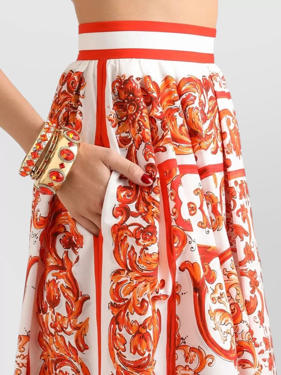 Dolce&Gabbana Floral-Print Pleated Skirt